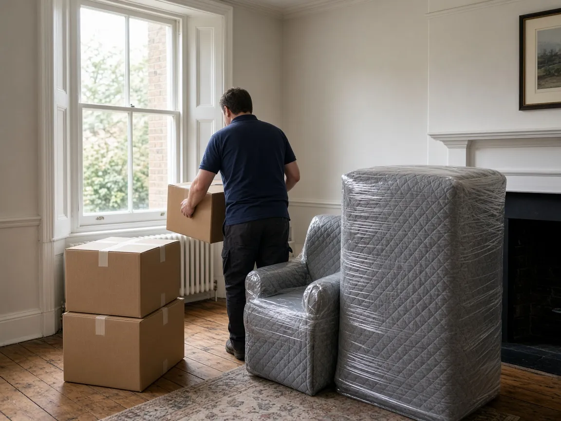 Family home being prepared for moving day, house removals in Bradford